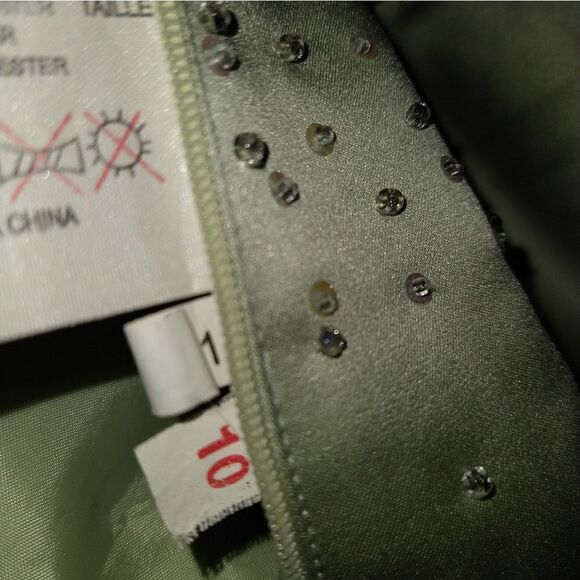 Impressions Satin Lime Green Skirt Set - Picture 10 of 12